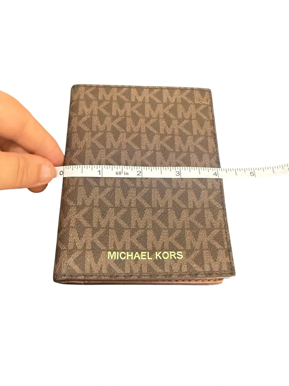 NWOT Michael Kors Signature MK Brown Card & Key Holder